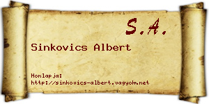 Sinkovics Albert névjegykártya