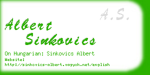 albert sinkovics business card